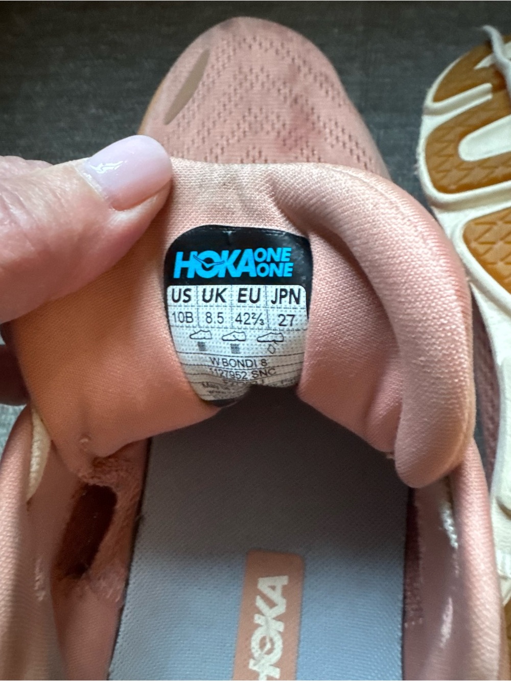 Hoka One One Women's Peach/cream Cushion Running Shoe - Picture 7 of 7